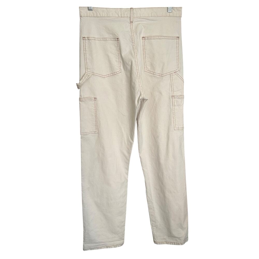 The Great. Women's 'The Carpenter Pant' Cargo, Straight, Natural White, Size 28 - Picture 3 of 12